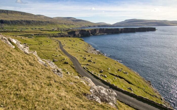 Unpaved road in Faroe Islands