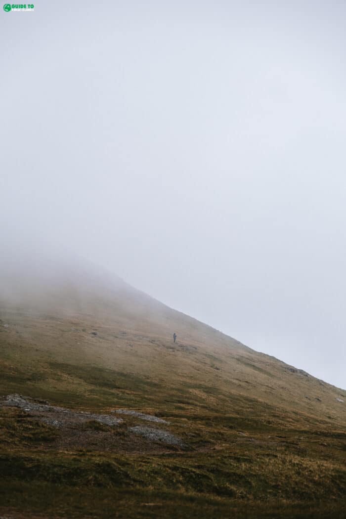 Person walking in Faroe Islands