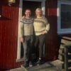 Couple outside home
