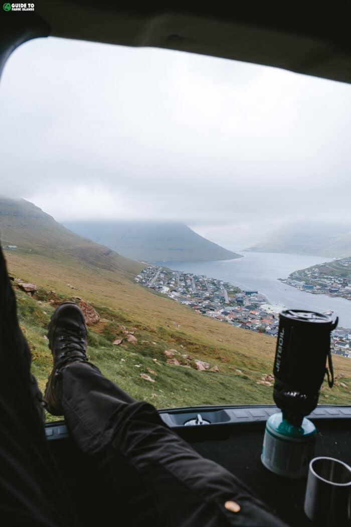 RV Camping in the Faroe Islands with gas canister