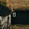 Grass roofed house in Faroe Islands