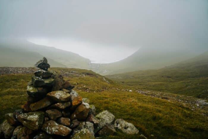 Cairn above the settlement Dalur on Sandoy Island