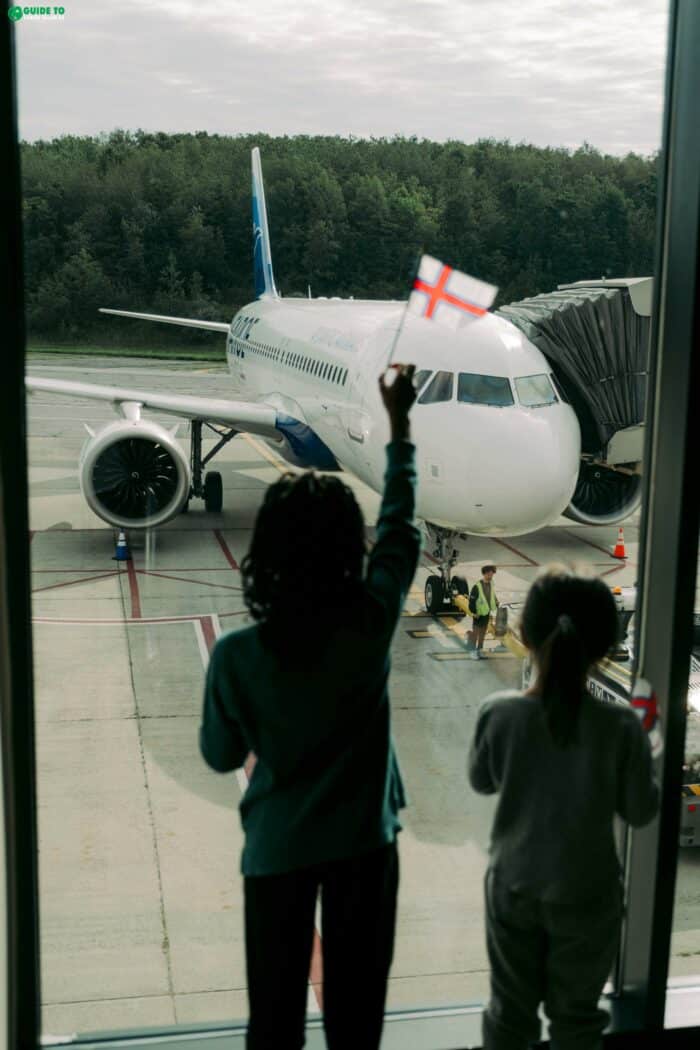 Faroe flag at airport