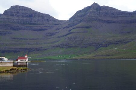 Church and steep mountains
