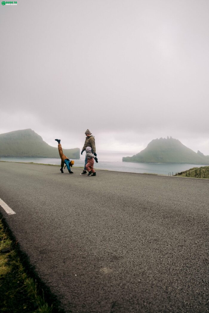 Traveller on tarred road