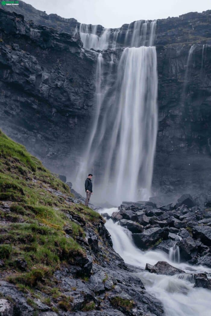 Fossá Waterfall with person