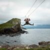 Zip line in Faroe Islands