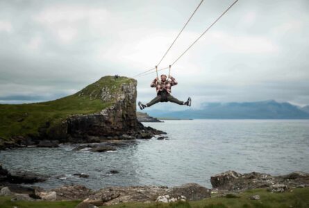 Zip line in Faroe Islands