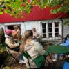 People sitting outside
