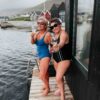 Ladies outside in swimsuit