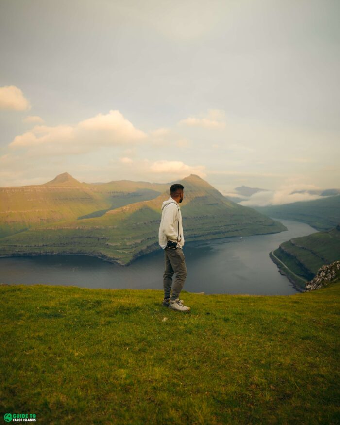 Man at Hvíthamar Vantage Point