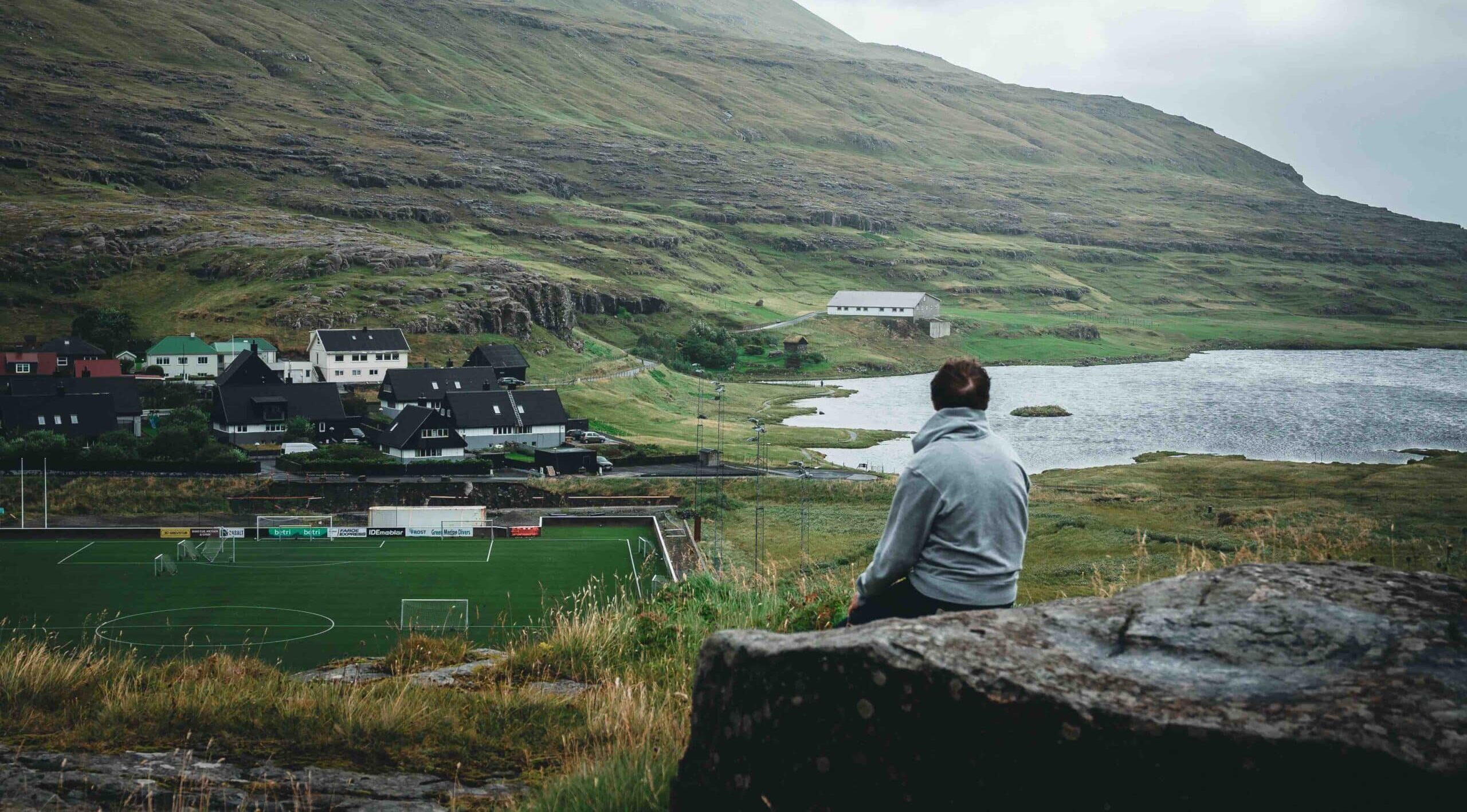Person sitting watching landscape